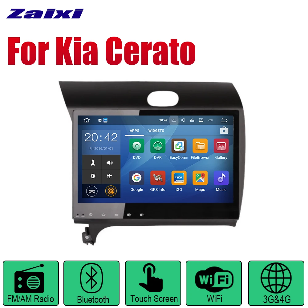 Sale ZaiXi Android 2 Din Auto Radio For Kia Cerato Forte K3 2012~2016 LHD Car Multimedia Player GPS Navigation System Radio Stereo 1