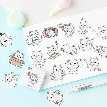 

1pack Delicate Cute White Cat Washi Tape Basic Color Paper Washi Tape Adhesive Tape DIY Decorative Label Stationery Tapes