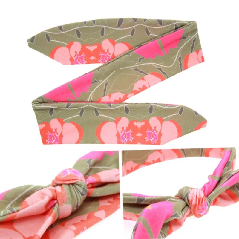 Smartbabyme Children Flowers Printed Flower Butterfly Bowknot эластичный тюрбан для девочек держатели головных уборов детские украшения для волос