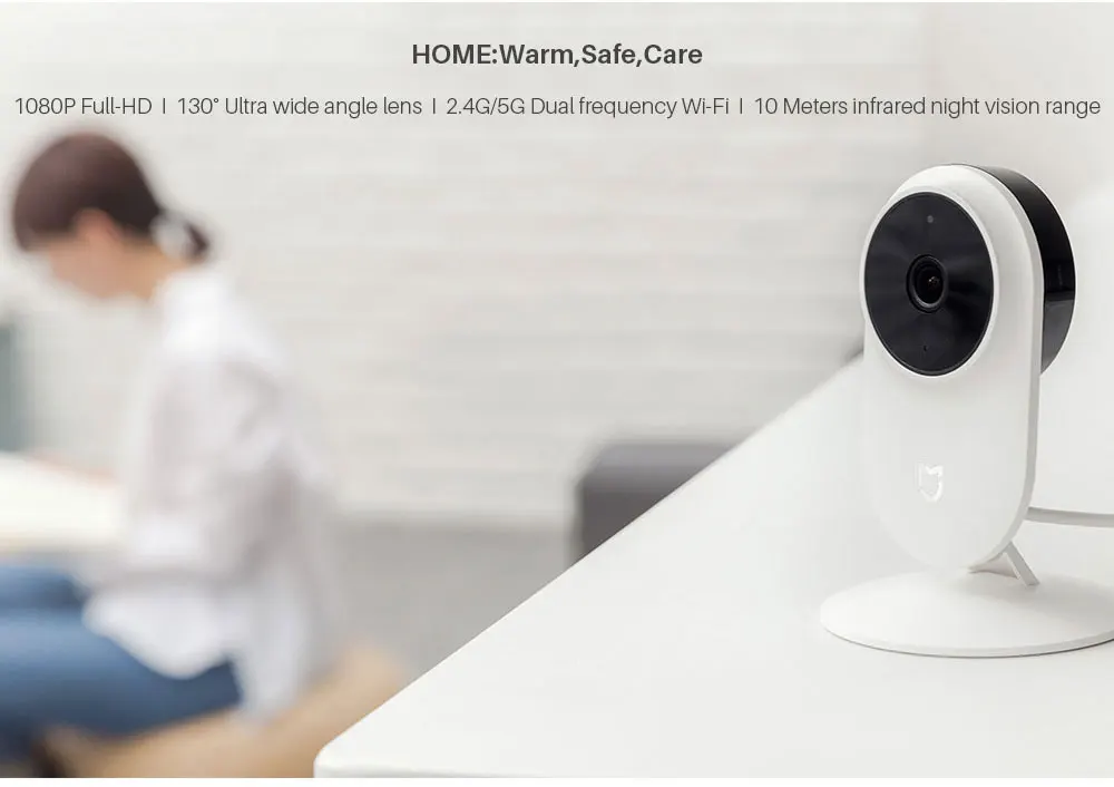 Xiaomi Mijia Smart Home IP Webcam 2.4G5.0GWiFi Wireless 1080P 130 Degree Wide Angle 10m Infrared Night Vision Cam APP Control (2)