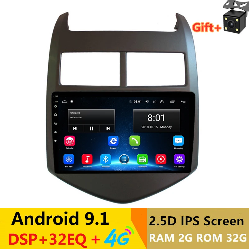 Flash Deal 9" 2.5D IPS Android 9.1 Car DVD Multimedia Player GPS for Chevrolet Aveo 2011 2012 2013 car radio DSP 32EQ 4G stereo navigation 0