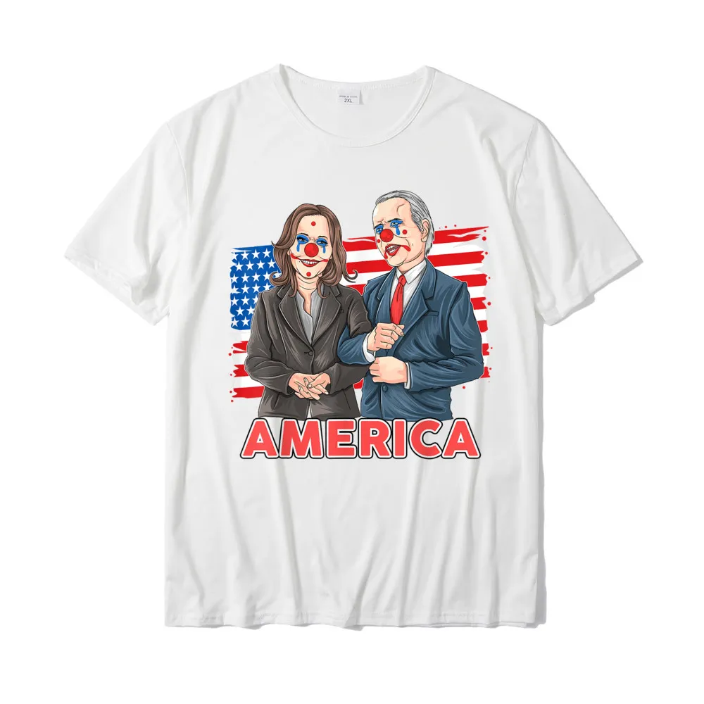 Custom O-Neck T Shirt NEW YEAR DAY Tees Short Sleeve Company 100% Cotton Custom T Shirt Fashionable Mens Free Shipping Funny Joe Biden Is A Democratic Clown T-Shirt__20812 white