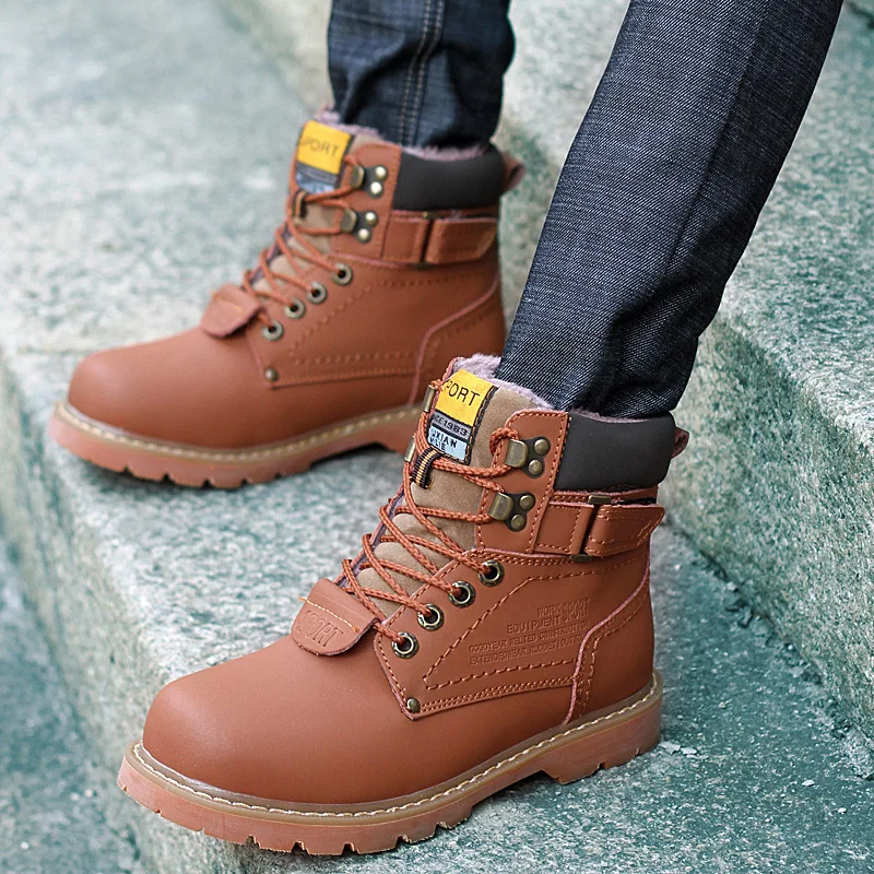 

Winter Slip-Piece with Hair Couples Workwear Martin Boots Men And Women Outdoor Warm 068 Snow Boots Casual Large Size