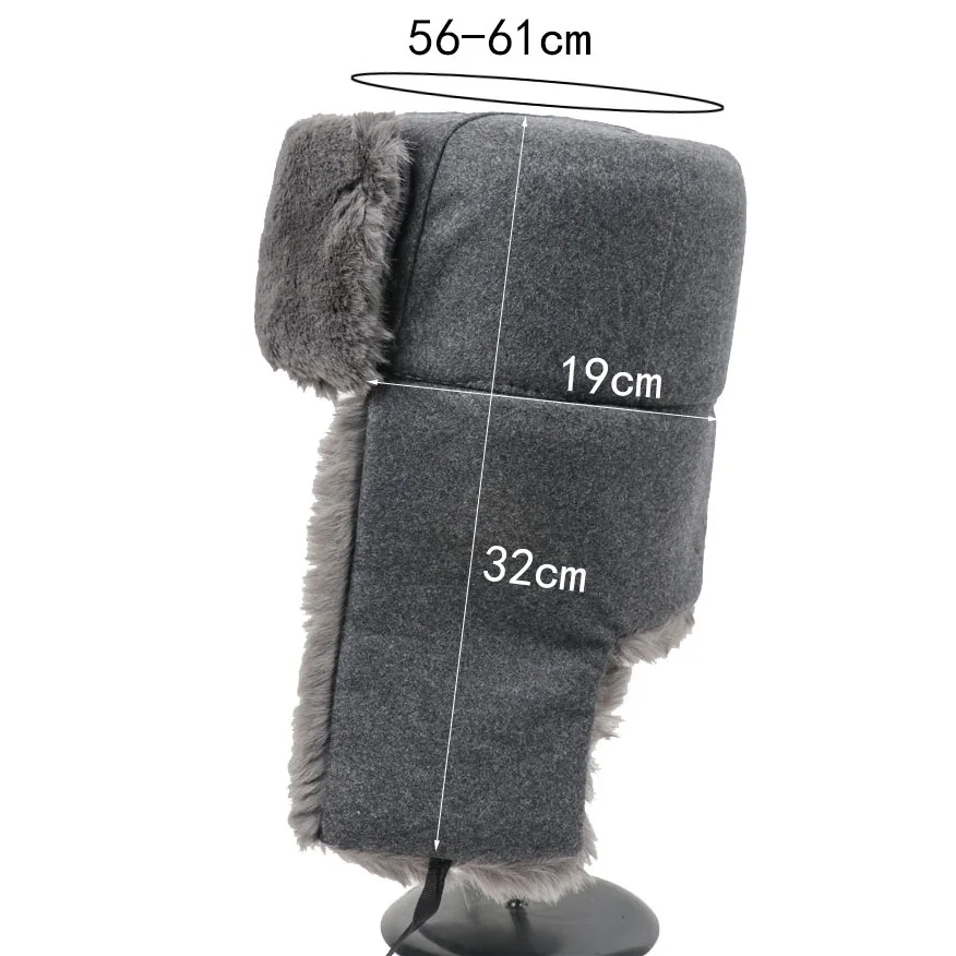 Winter Hat Soviet Army Military Badge For Women Men Warm Bomber Hats Thermal Faux Fur Russia Ushanka Earflap Caps winter hat,fashion hat,earflap hat,faux fur hat