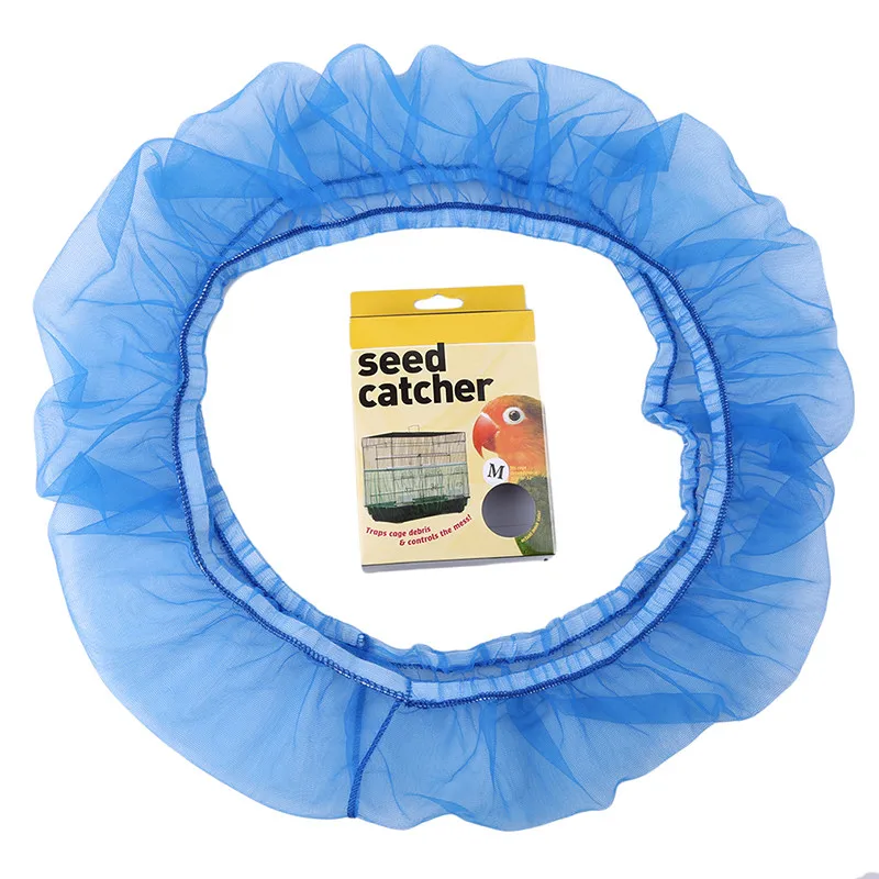 Title 1, Mesh Bird Cage Cover Nylon Mesh Receptor Seed G...