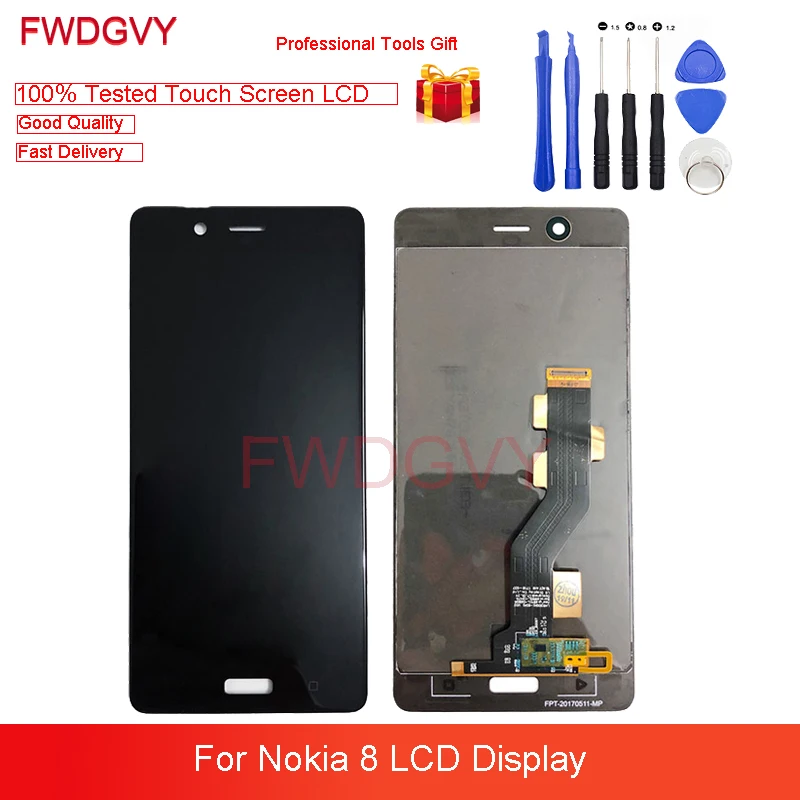 

5.3" Screen For Nokia 8 LCD Display Touch Screen Panel Digitizer Assembly For Nokia 8 TA-1004, TA-1012, TA-1052 Lcds