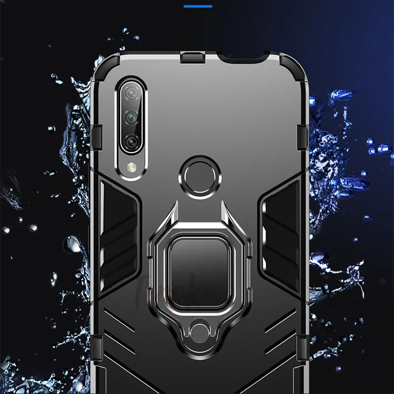 Армированный противоударный чехол с кольцом-держателем для huawei Honor 9X Premium, чехол из жесткого поликарбоната, мягкая гибридная задняя крышка из ТПУ для Honor 9X Global Coques