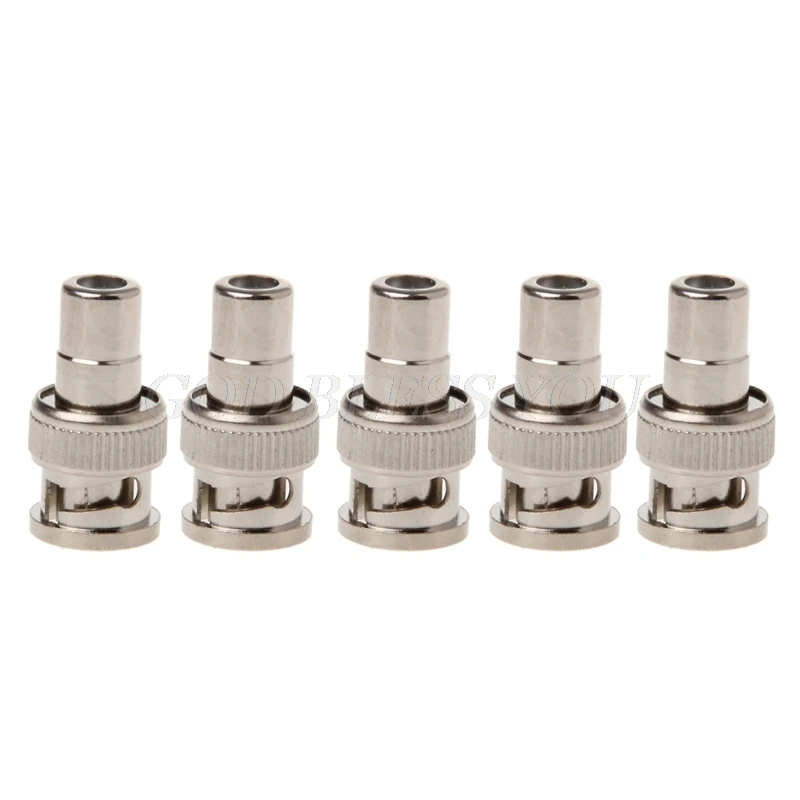Adaptador de conector Coaxial hembra para videovigilancia CCTV, 5x macho BNC a RCA, envío directo