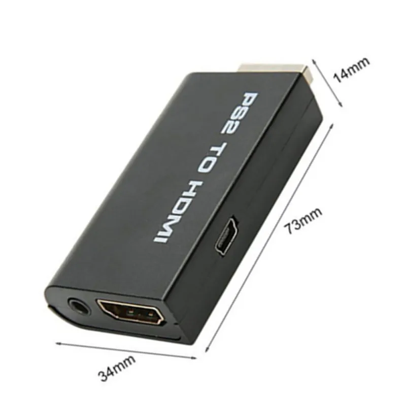 Черный PS2 к HDMI конвертер адаптер привод бесплатный видео с 3 5 мм аудио выход