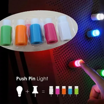 

5 Pcs /Lot Plastic Push Pin Light Novelty Lighting Sucker One Touch Night Light Mini LED Romantic Bar Light Decoration