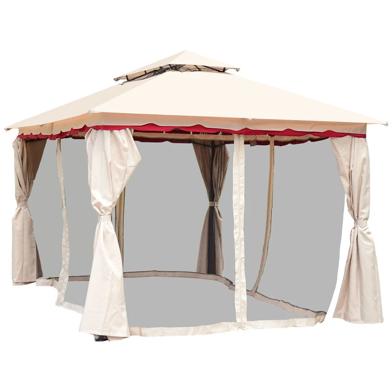 

13" x 10" Outdoor Art Steel Frame Gazebo Canopy with Netting OP3618