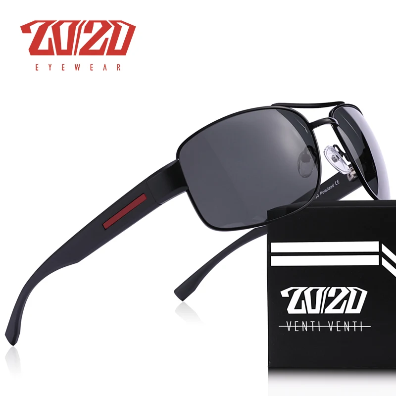 

20/20 BRAND DESIGN Pilot Sunglasses Men Polarized Metal Frame Anti-Glare Lens New Fashion Fishing Sun Glasses Male UV400