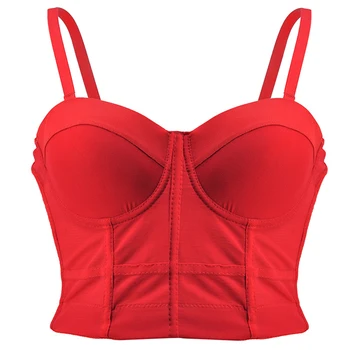 

Women's Cotton Bustier Cropped Top Push Up Night Club Bralette Plus Size