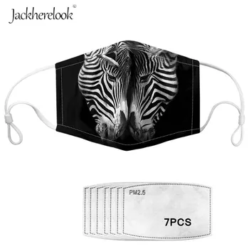 

Black and White Zebra Print PM2.5 Mask with 7Pcs Filter Cotton Mouth Mask Men/Women/Kids Horse Anti Haze Dust Face Mask Filter