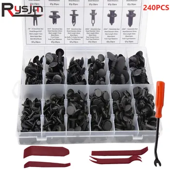 

240pcs Car Fastener Rivet Car Styling Rivets Door Trim Brackets Bumpers Mounting Clips Set with Release Tool for Honda TOYOTA