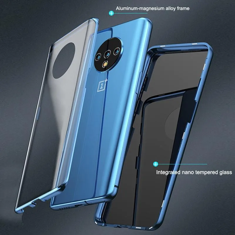 Чехол для Oneplus 7 T, чехол для Oneplus 7T Pro 1+ 7T 7 TPro, передний+ задний, двухсторонний, прозрачный, стеклянный, магнитный, адсорбционный чехол для Oneplus 7 T, чехол