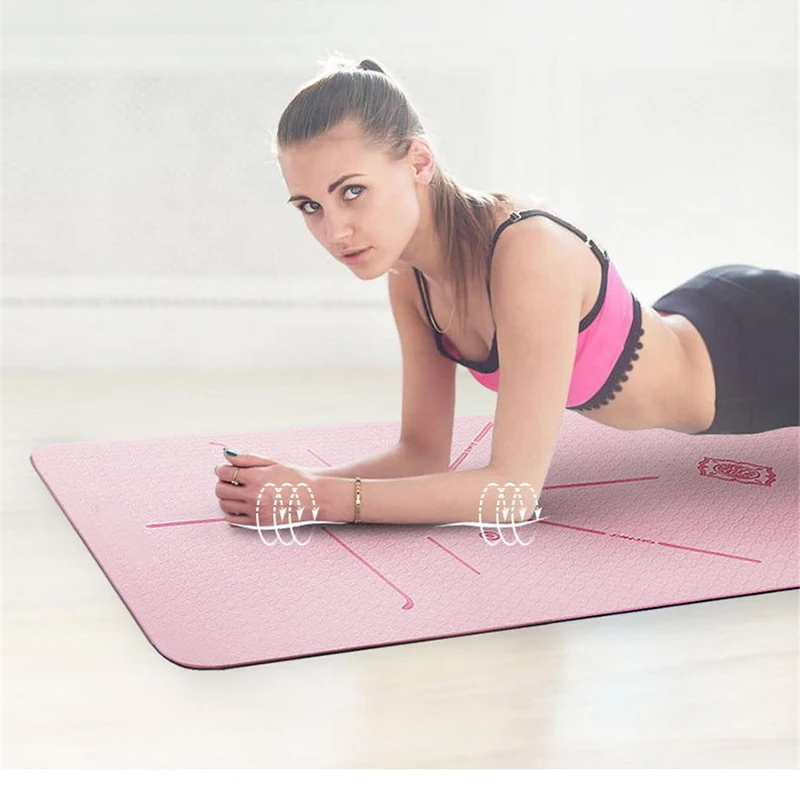 1830*660*6mm TPE Yoga Mat with Position Line Non Slip Carpet Mat For Beginner Environmental Fitness Gymnastics Mats