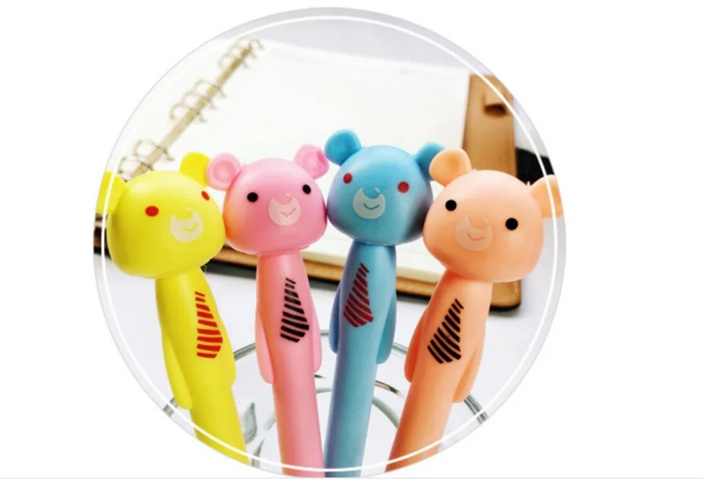 Корея Mr bear мультипликационная гелевая ручка с животными, нейтральная ручка, студенческий приз, школьный офис, черная ручка для письма, рекламная подарочная ручка, 0,5 мм, 48 шт./лот