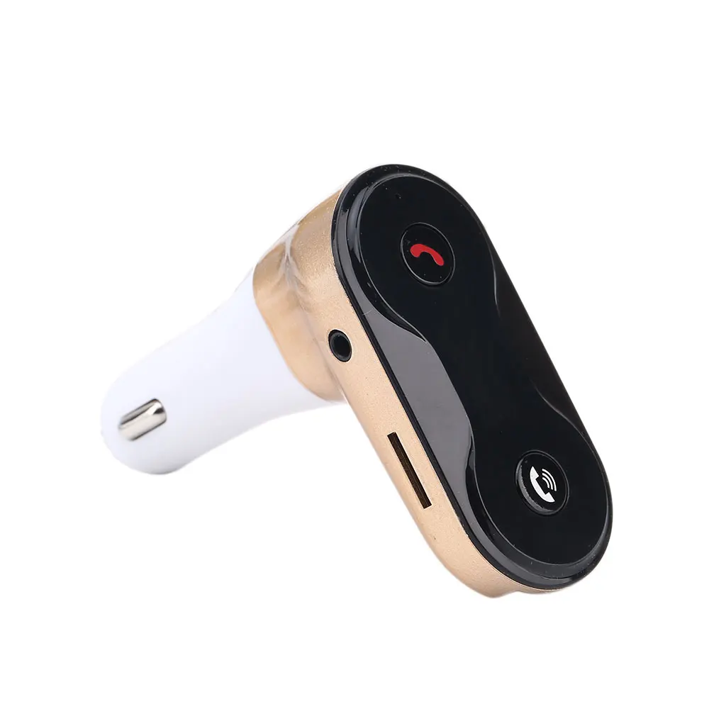 Vehemo 3.5mm with Mic Car FM Radio Car Mp3 Player Adapter Bluetooth Car MP3 Music Calling Portable Audio - Название цвета: Gold