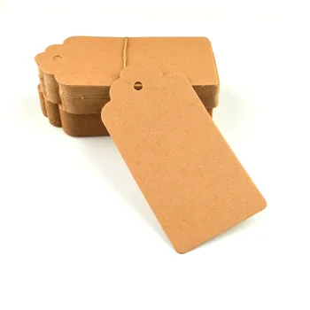 

9*4.5 CM Kraft Paper Tag With String for DIY Handmade Food Tag Wedding Card Accessory