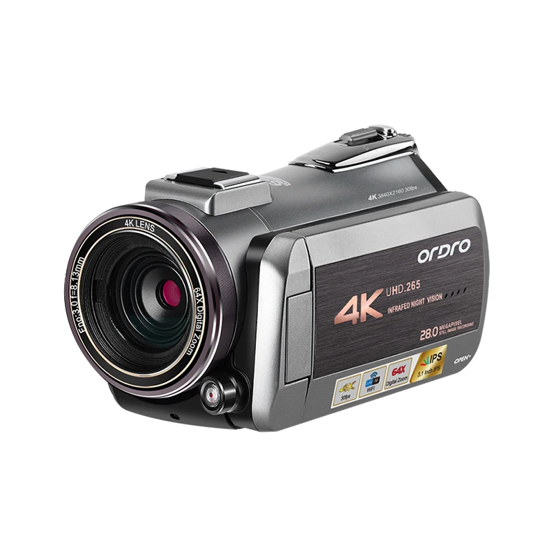 Видеокамера 4K ORDRO Ultra HD 30FPS инфракрасное ночное видение 64X цифровой зум Wifi камера Дистанционное управление - Цвет: Standard