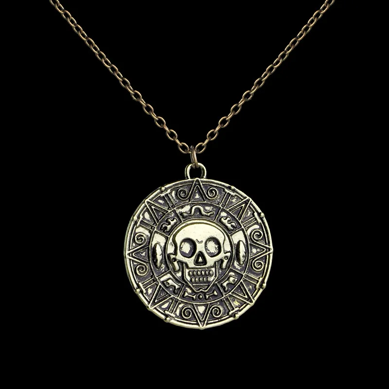 Модные ожерелья bijoux homme Пираты Карибского моря ретро череп Золотая монета Овен