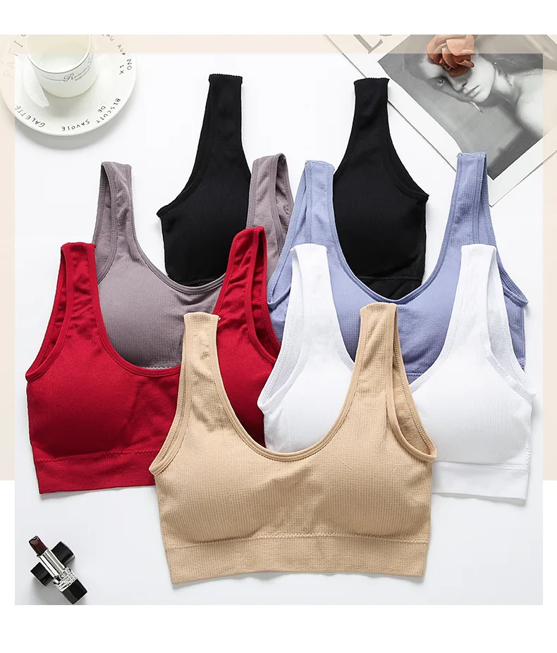 2PCS Women Seamless Underwear Set Plus Size Lingerie Set Sexy Padded Bra Top Sport Female Bralette Soft Panties matching bra and panties