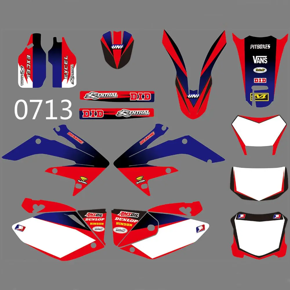 

for HONDA CRF250X 2004-2012 New Full Graphics Decals Stickers Custom Number Name Glossy Bright Stickers Waterproof