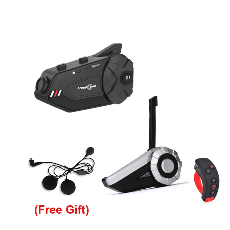 

T-Rex+L3+R1 PLUS Motorcycle Bluetooth Group Intercom Helmet Headset 1500M 8 Riders Wireless Communicator with FM support