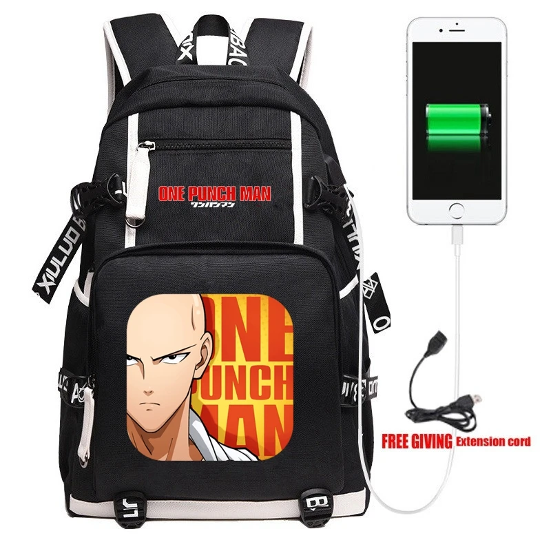 1 New Anime One Punch Man Backpack Unisex Travel Shoulder Laptop Bags Cartoon Teens Kids Student School Bags Bookbag Gift - Цвет: 1
