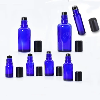 

10pcs Glass Perfume Bottles With Roll On Empty Cosmetic Essential Oil For Travel With Glass Steel Ball Roller Bottle 5ML-100ML