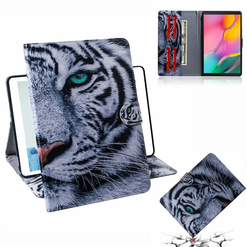 3 Чехол для планшета для Samsung Galaxy Tab A T510 T515 SM-T510 SM-T515 10,1 дюймов принципиально модные цветной рисунок кожаный чехол с подставкой+ подставка для ручек - Цвет: 3