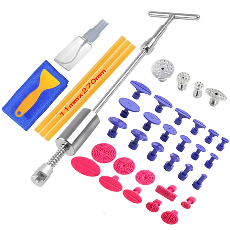 Dent Tools paintless Dent Repair Dent Puller Kit Dent removal Slide Hammer glue sticks Reverse Hammer Glue Tabs Car Hail Damage