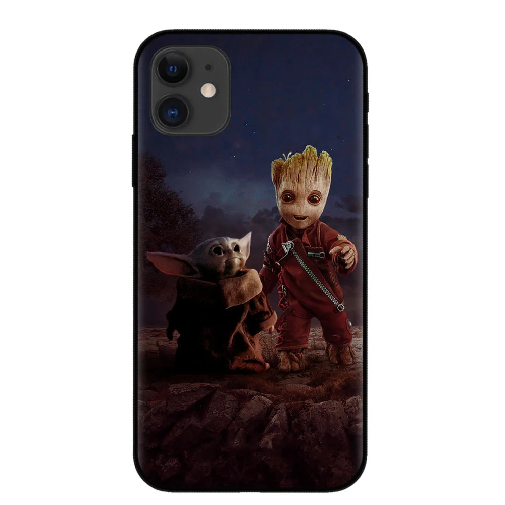 Милый ребенок йода Мягкий силиконовый чехол для телефона оболочка для iPhone 6 6s 7 8 Plus X XR XS Max 11 Pro Max мандалорский черный ТПУ чехол