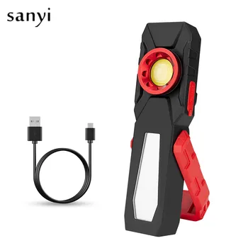 

Magnetic COB LED Working Light USB Charging Flashlight Inspection Light Handy Torch Portable Lantern With Hook Mobile Power Bank