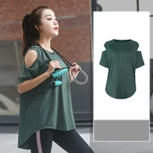 L-XXXXL плюс размер женский спортивный топ Йога футболка фитнес Свободный Топ Йога Рубашка Короткий рукав топы Спортивные Фитнес Спортивная одежда для бега