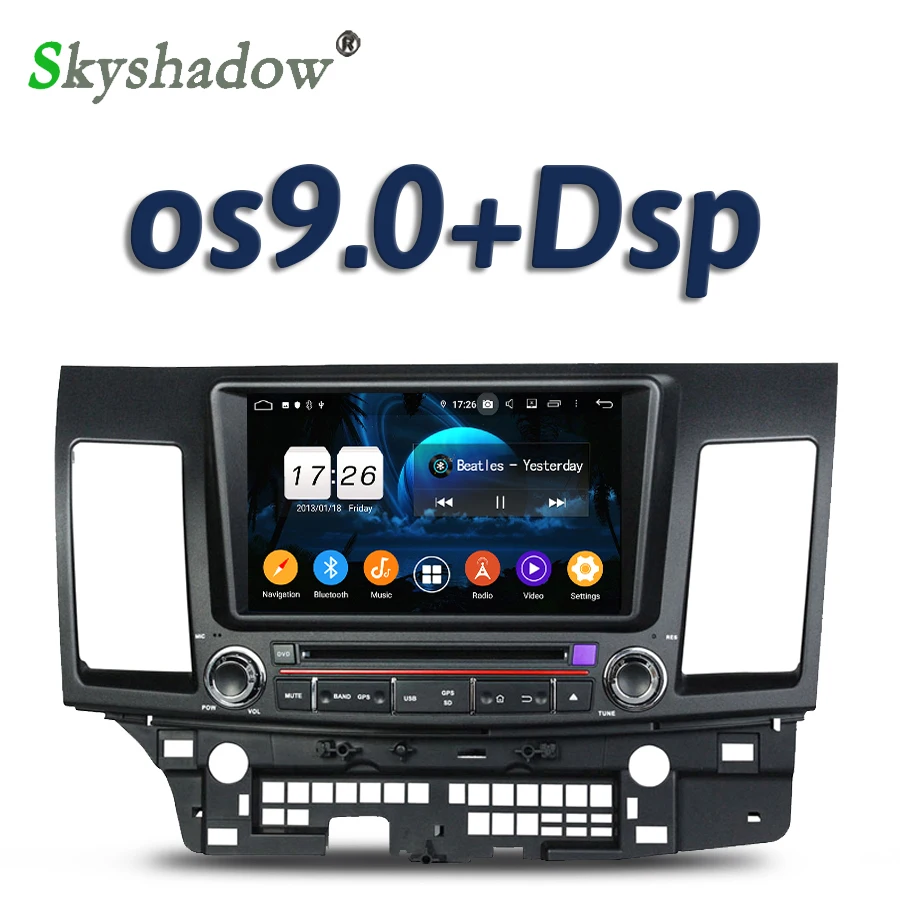 Flash Deal DSP TDA7851 Android 9.0 2GB RAM 16GB 4 core Car DVD Player GPS map RDS Radio wifi Bluetooth 4.0 For MITSUBISHI Lancer 2006-2012 0