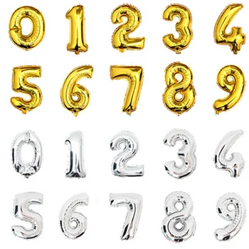 

10pcs 40 inch Foil Balloon Large Helium Number Digit Balloons Wedding Decoration Birthday Party favors Golden Silver pink blue