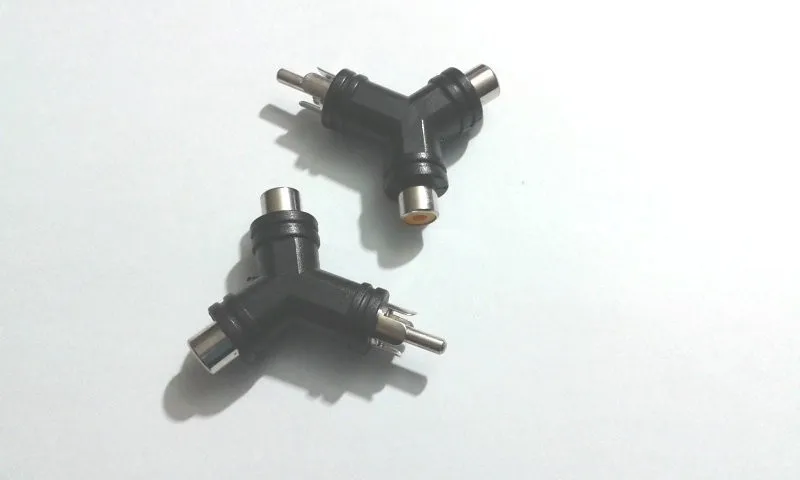 50 шт. Y адаптер 2 RCA Женский 1 RCA Мужской Разъем