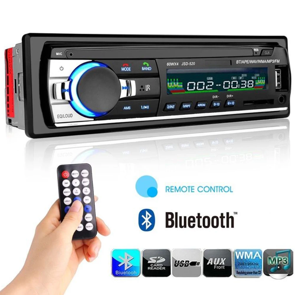TIOODRE Bluetooth автомобильный стерео аудио в тире FM MP3 радио плеер DC 12 В USB MP3 MMC WMA FLAC автомобильный Радио плеер с AUX-IN SD USB