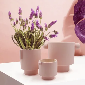 

Nordic handmade simple vase flower flower arrangement flower pot OYOY pink ceramic flower creative design decorative ornaments