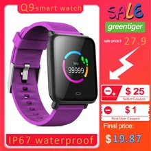 Умные часы Q9, измеритель пульса, крови, цветной TFT экран, умный Браслет, давление, водонепроницаемый, фитнес-трекер, умный Браслет