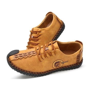 

Classic Comfortable Men Casual Shoes Loafers Men Shoes Quality Split Leather Shoes Men Flats Hot Sale Moccasins Shoes Plus Size