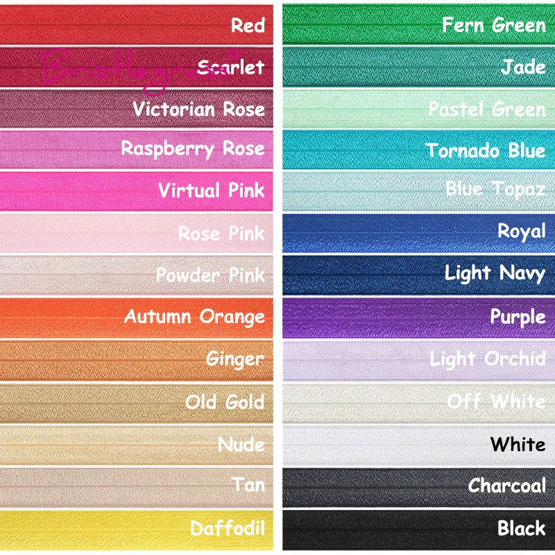 BRISTLEGRASS 50 100 Yard by Roll 1&quot 25mm Solid Shiny FOE Fold Over Elastics Spandex Satin Bands Tape Underwear Dress Sewing Trim | Дом и