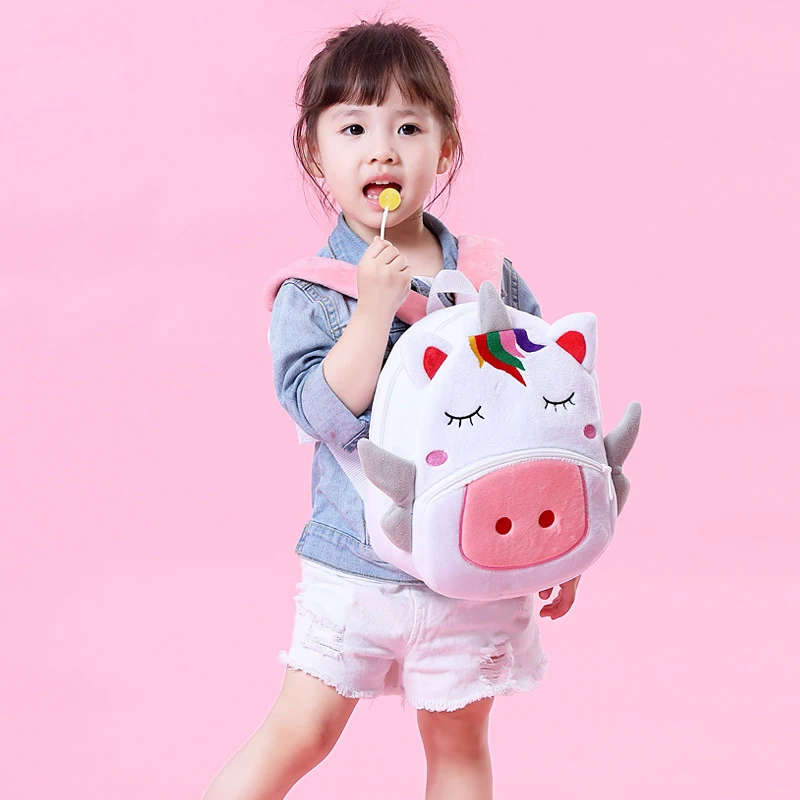 

2022 Cartoon Kids Plush Backpacks Mini Kindergarten Schoolbag Animal Backpack Children School Bags Girls Boys mochila escolar
