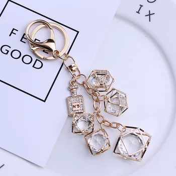 

Creative Personality Geometric Key Chain Fashion Keychain Bag Charm Pendant Women Car Key holder Couple Key Ring 002sl