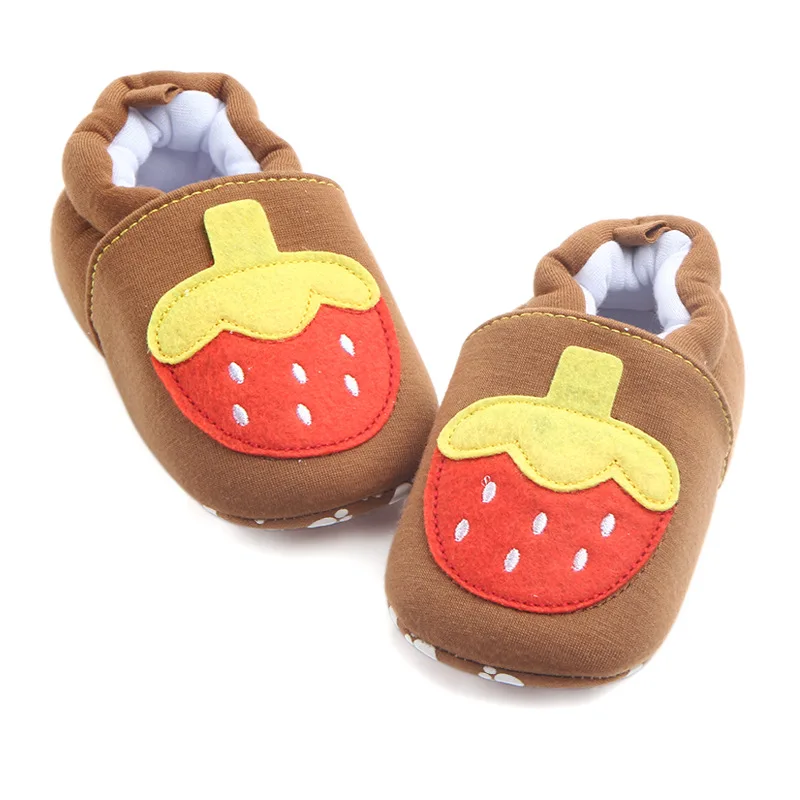 E& Bainel осень-зима с рисунками фруктов для маленьких; теплая мягкая подошва детские пинетки для малышей Новорожденные Девочки Малыши для мальчиков, которые делают первые шаги; обувь