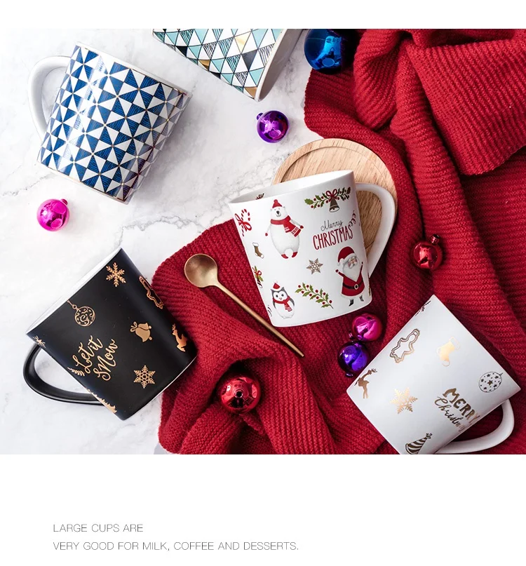 OUSSIRRO Новинка на Рождество креативные керамические кружки для кофе/молока с крышкой ложкой подарите любителю подарок на день рождения