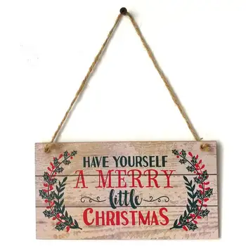 

Merry Christmas Sign Hanging Board with Have Yourself a Merry Little Christmas Holidays Door Wall Christmas Tree Ornaments Wood
