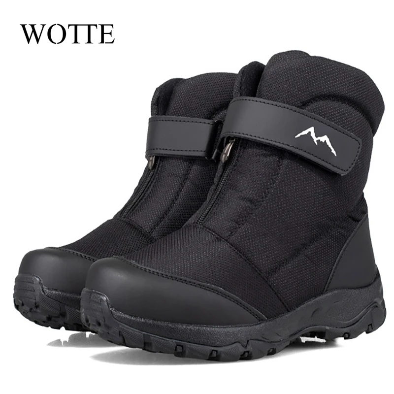 

2020 Winter New Thick Couple Snow Boots Plus Velvet Warm Side Zipper Outdoor Casual Short Boots Cold Resistance Men Cotton Shoes